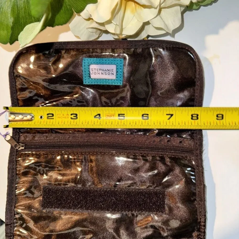 Stephanie Johnson Faux Fur Jewelry & Cosmetic Roll Organizer Travel